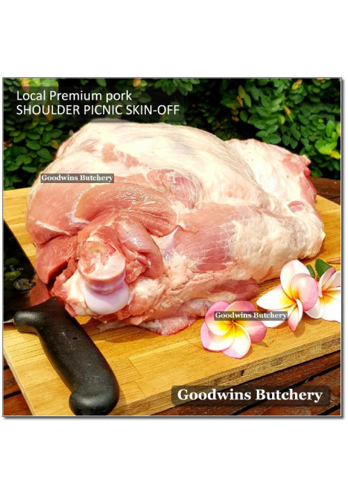 Pork Collar SHOULDER with bone skin-off SHOULDER PICNIC frozen LOCAL PREMIUM whole cuts 7-9 kg/pc (price/kg) Boston-Butt Kapsim PREORDER 3-7 days notice